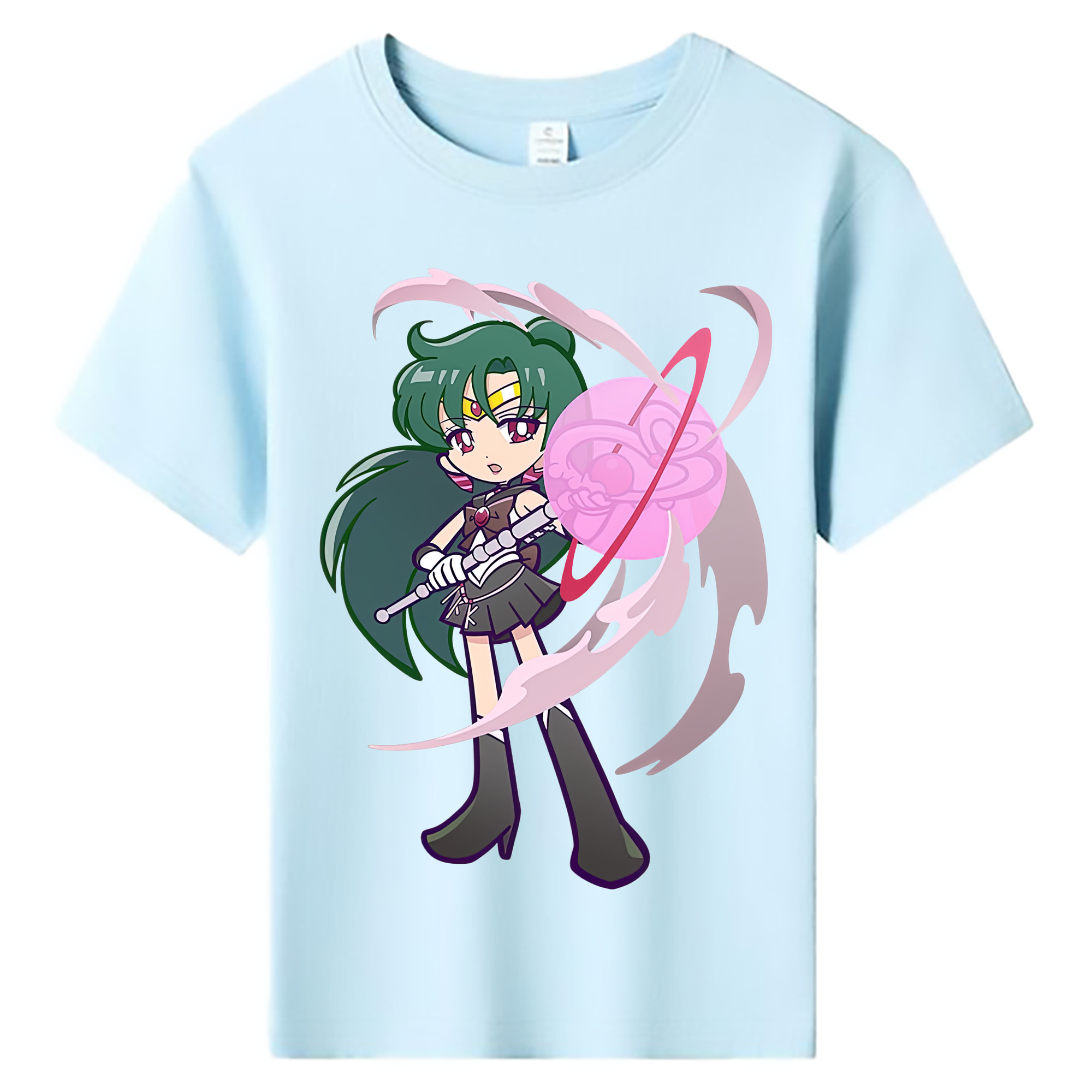 （画像用） 美少女戦士セーラームーン 冥王せつな Sailor Moon Meiou Setsuna 綿100％キッズTシャツ（フロントプリント）